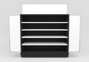 Blank with black Shelves