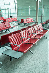 Chairs in the airport lounge area
