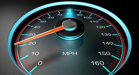 Fototapeta premium Speedometer MPH Slow