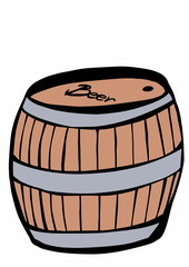 doodle wooden barrel