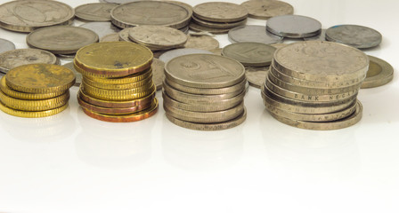 Stack coin with with background