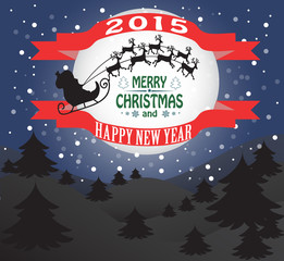 Obraz na płótnie Canvas New year and Christmas card with Santa Claus
