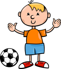 boy with ball cartoon illustration
