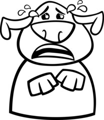 crying dog cartoon coloring page