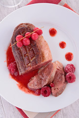 grilled duck with berry sauce