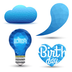 Vector shape set triangular pattern.