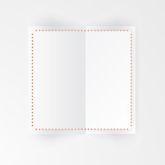 Vector paper template banner. White