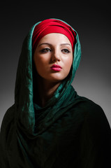 Portrait of the young woman with headscarf