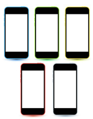 Smartphone color set mockup realistic