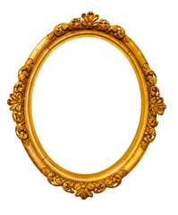 vintage gold frame, isolated on white - 70344706