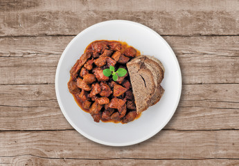 Goulash soup with bread