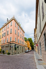 Fototapeta na wymiar Beautiful street view in Parma. Italy