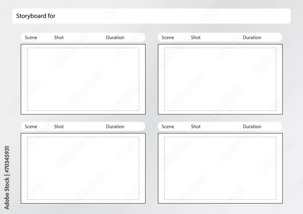 Wall mural storyboard template x4