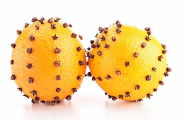 orange decorated with cloves