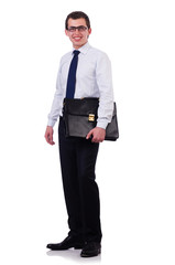 Handsome businessman isolated on the white