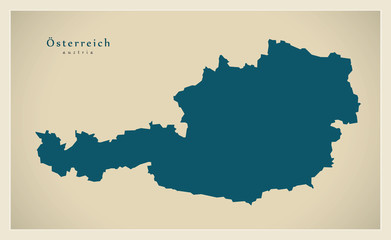 Moderne Landkarte - Österreich AT