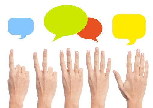 Blank empty colorful speech bubbles