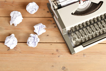 Typewriter on wood