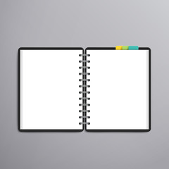 open blank white notebook