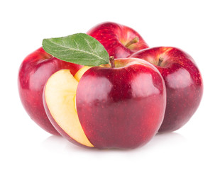 red apples isolated on white background