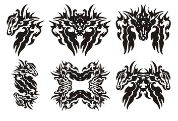 Fototapeta premium Freakish horse wing and horse wings elements