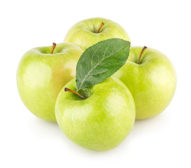 green apples isolated on white background