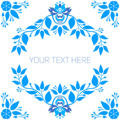 Blue floral frame
