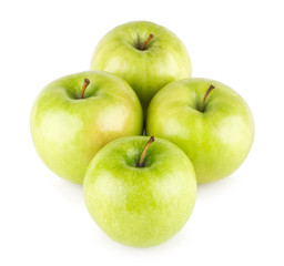 green apples isolated on white background