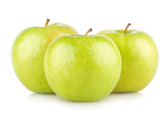 green apples isolated on white background