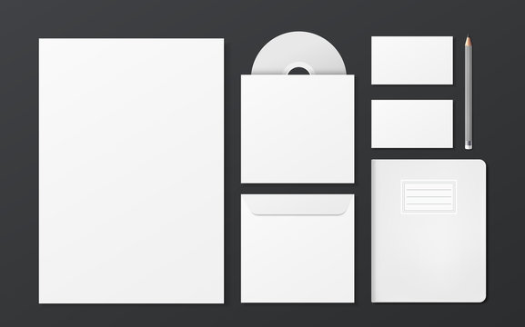 blank corporate identity stationery set