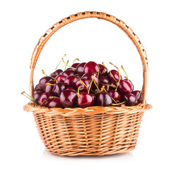 Fototapeta na wymiar fresh cherries in a basket