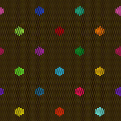 Seamless knitted pattern with polka dot