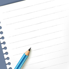 close up look at the note paper and pencil