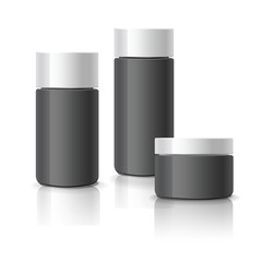 blank cosmetic containers set