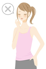 バツ　不正解を表現するスポーツウェアの女性