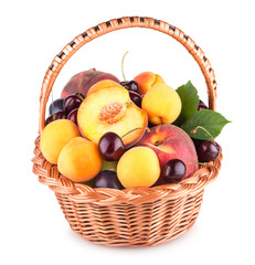 ripe summer fruits in a basket