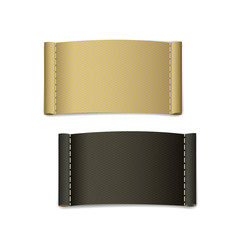 blank leather jeans label set over white