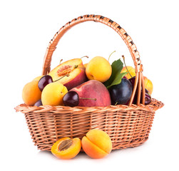 ripe summer fruits in a basket