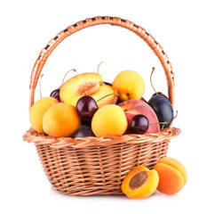 ripe summer fruits in a basket