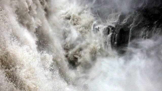 Close up of a powerful waterfall - Dettifoss Iceland