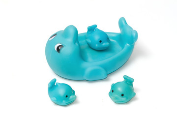 Bath toy, Rubber dolphin family