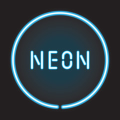 Neon circle with neon sign