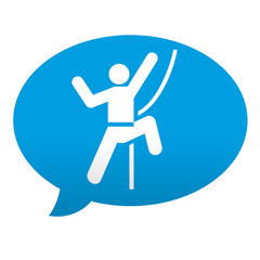Etiqueta tipo app azul comentario simbolo escalador