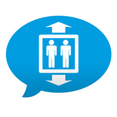 Etiqueta tipo app azul comentario simbolo ascensor