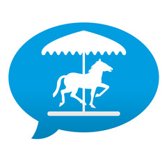 Etiqueta tipo app azul comentario simbolo carrusel