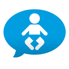 Etiqueta tipo app azul comentario simbolo infancia