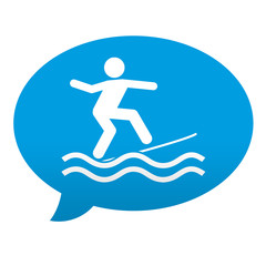 Etiqueta tipo app azul comentario simbolo surf