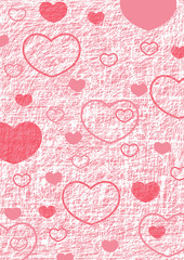 pink shabby background with hearts