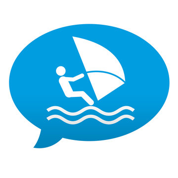 Etiqueta tipo app azul comentario simbolo windsurf