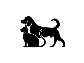 cat and dog symbol of veterinary medicine